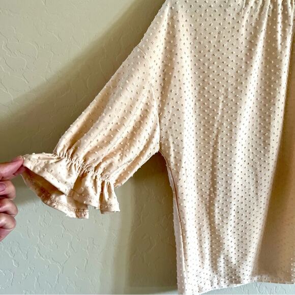 Madewell cream swiss-dot mock neck blouse - Picture 6 of 8